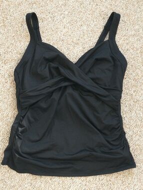 Lands' End Tummy Control Sweetheart Wrap Underwire Tankini Top 12 DD